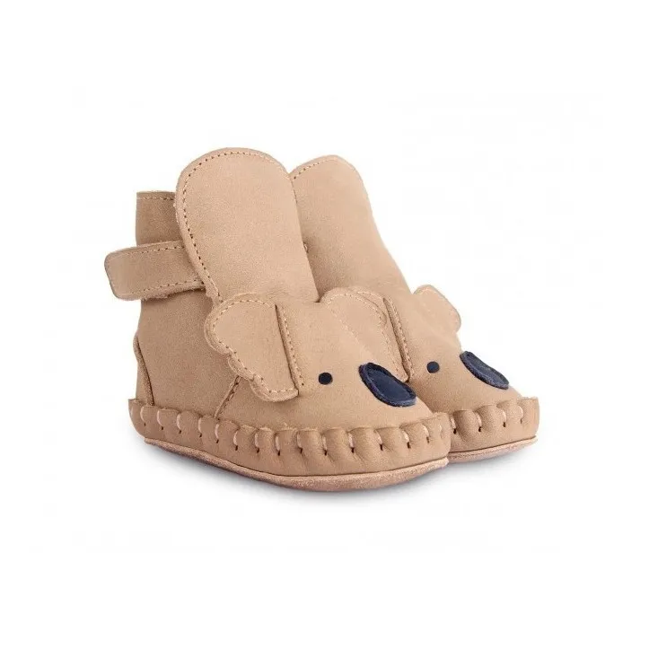 Donsje Beige Kapi Nubuck Slippers