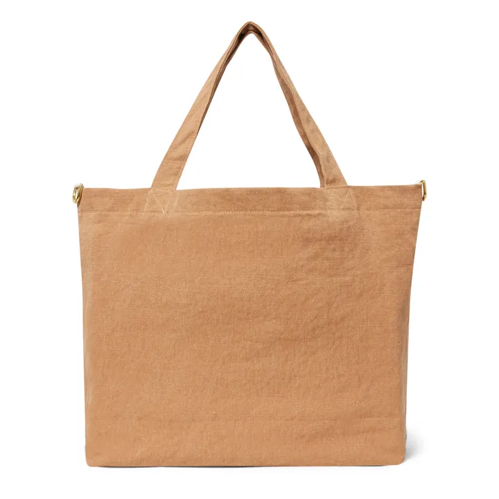 Bolso cabas de lino | Terracotta- Imagen del producto n°4