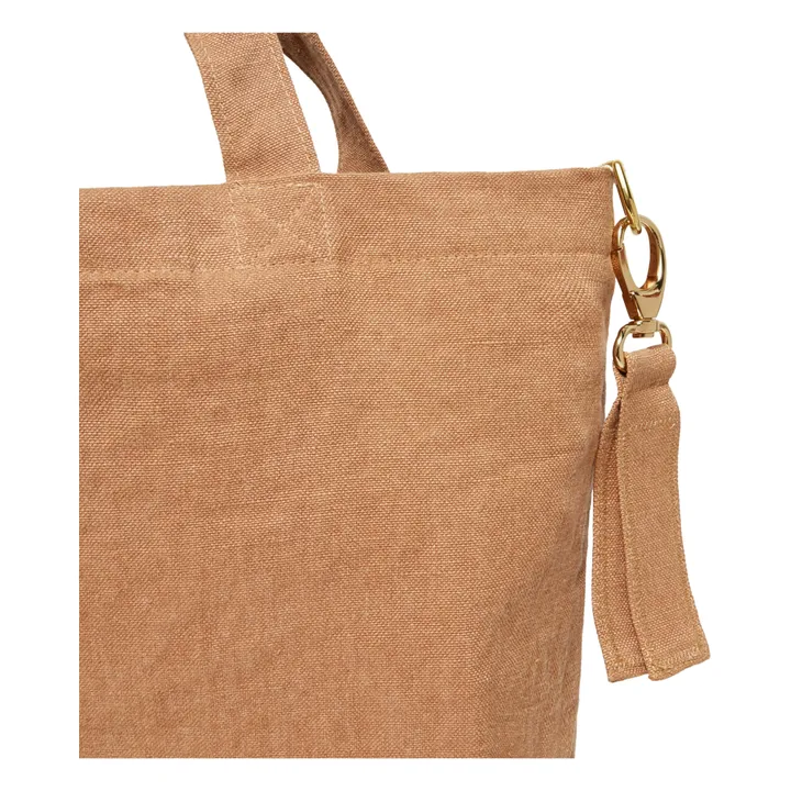 Bolso cabas de lino | Terracotta- Imagen del producto n°8