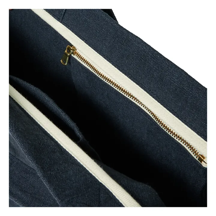 Linen Tote Bag | Navy blue- Product image n°6