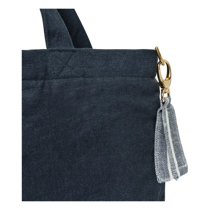 Linen Tote Bag | Navy blue- Product image n°7