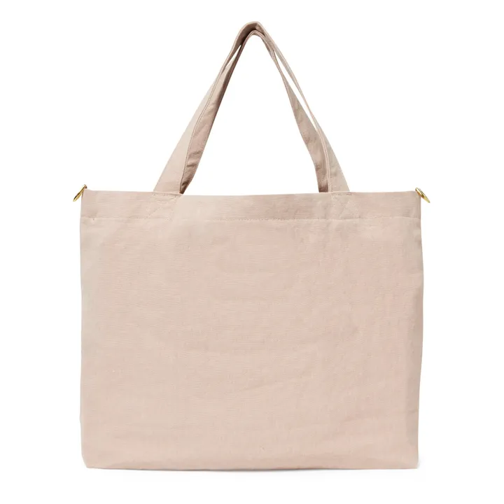 Bolso cabas de lino | Rosa empolvado- Imagen del producto n°4