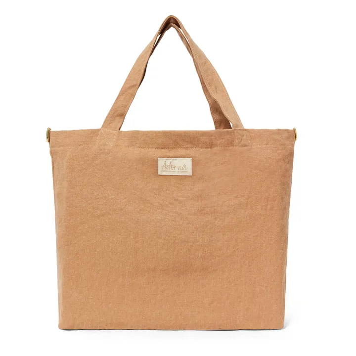 Bolso cabas de lino | Terracotta- Imagen del producto n°0