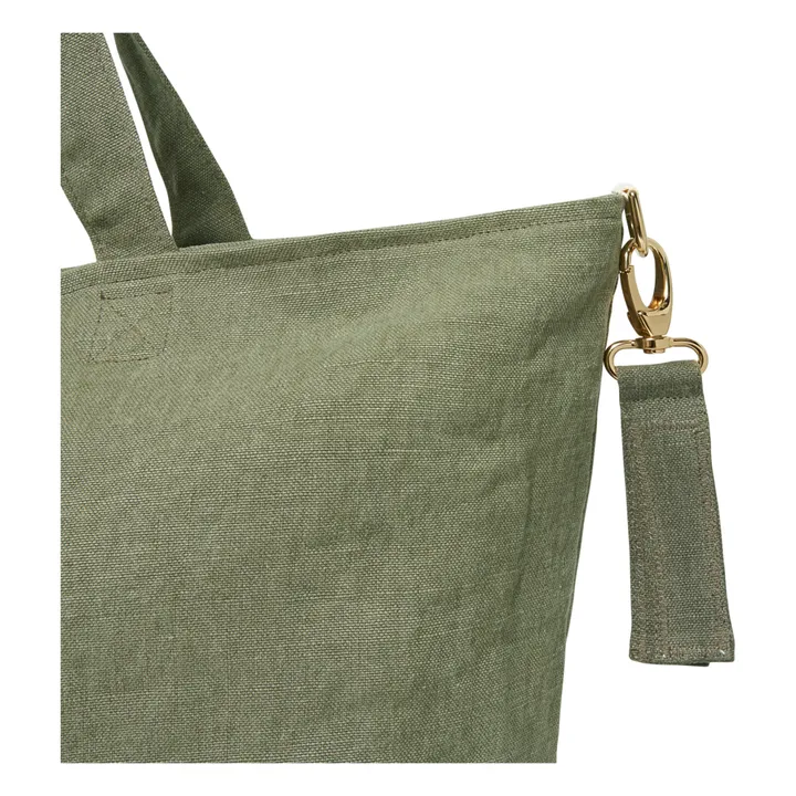 Sac week-end en lin | Vert kaki- Image produit n°7