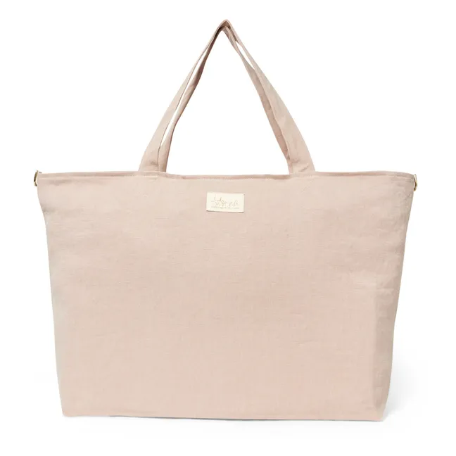 Linen Overnight Bag | Powder pink