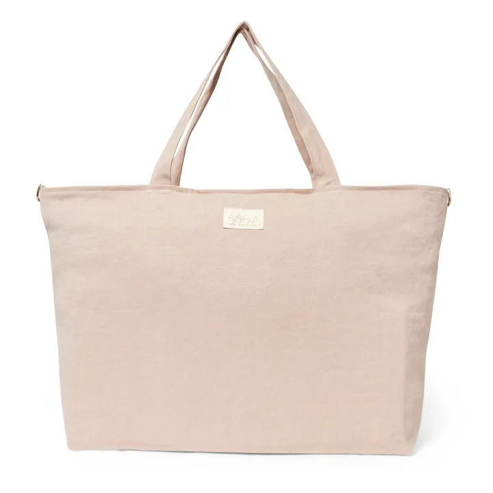 Sac week-end en lin | Rose poudré- Image produit n°0