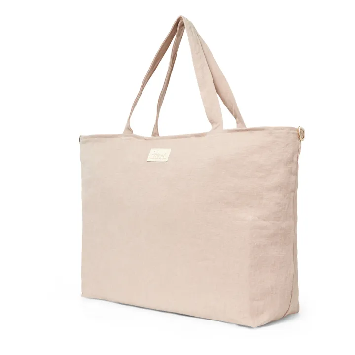 Sac week-end en lin | Rose poudré- Image produit n°2