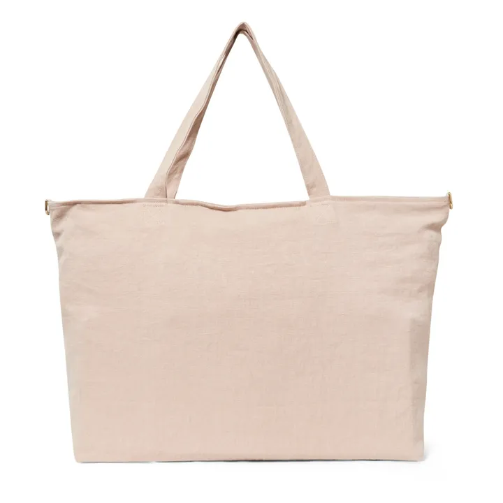 Sac week-end en lin | Rose poudré- Image produit n°4