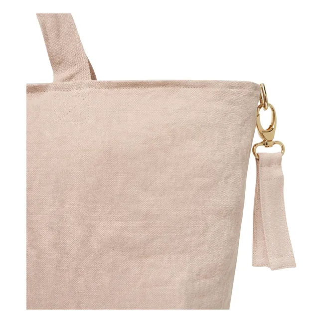 Sac week-end en lin | Rose poudré