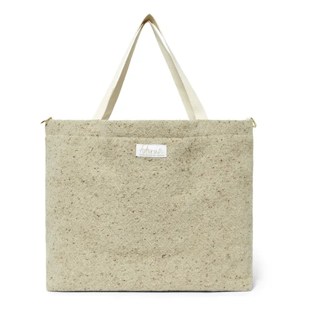 Wool and Linen Tote Bag | Heather beige