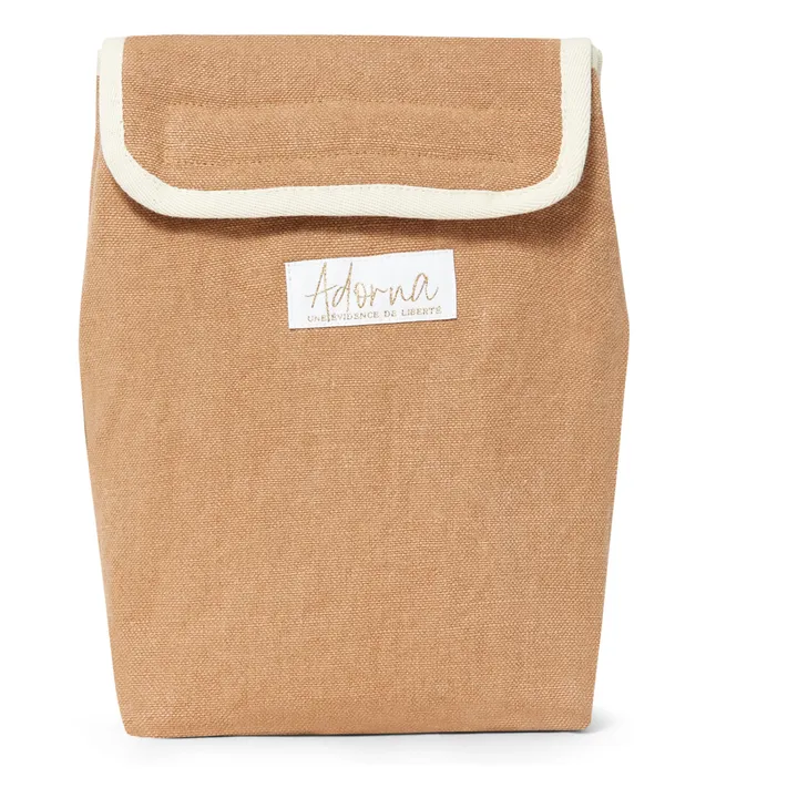 Lunch bag isotherme en lin | Terracotta- Image produit n°0