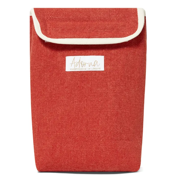 Linen Insulated Lunch Bag | Poppy- Product image n°0