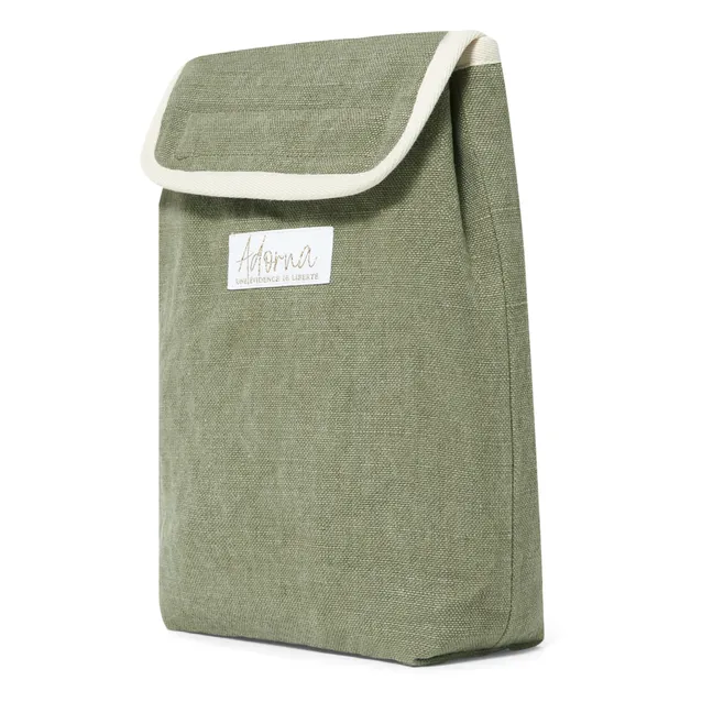 Linen Insulated Lunch Bag | Khaki
