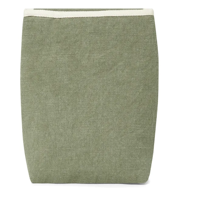Lunch Bag Isotherme en Lin Laura | Vert kaki