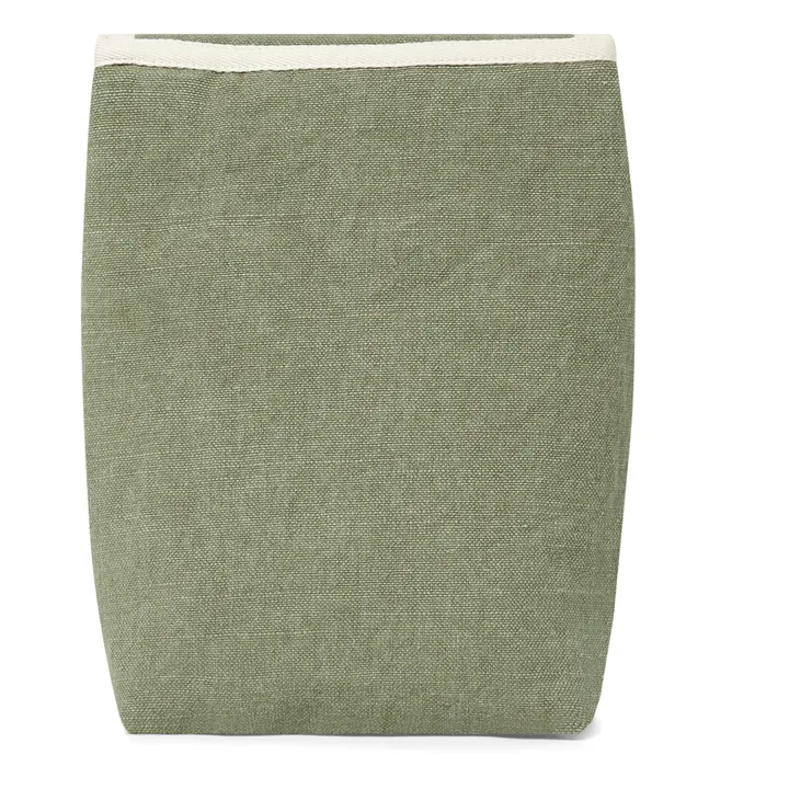 Lunch bag isotherme en lin | Vert kaki- Image produit n°4