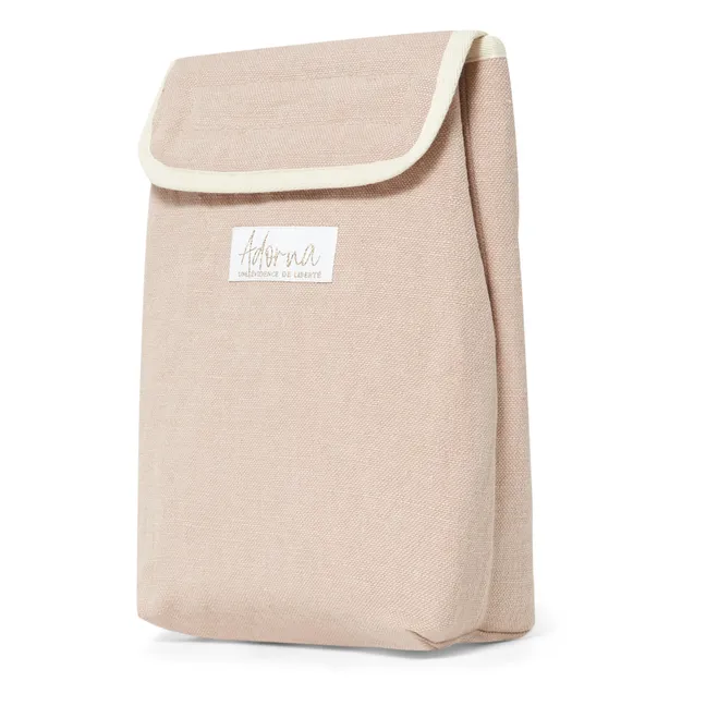 Linen Insulated Lunch Bag | Pink