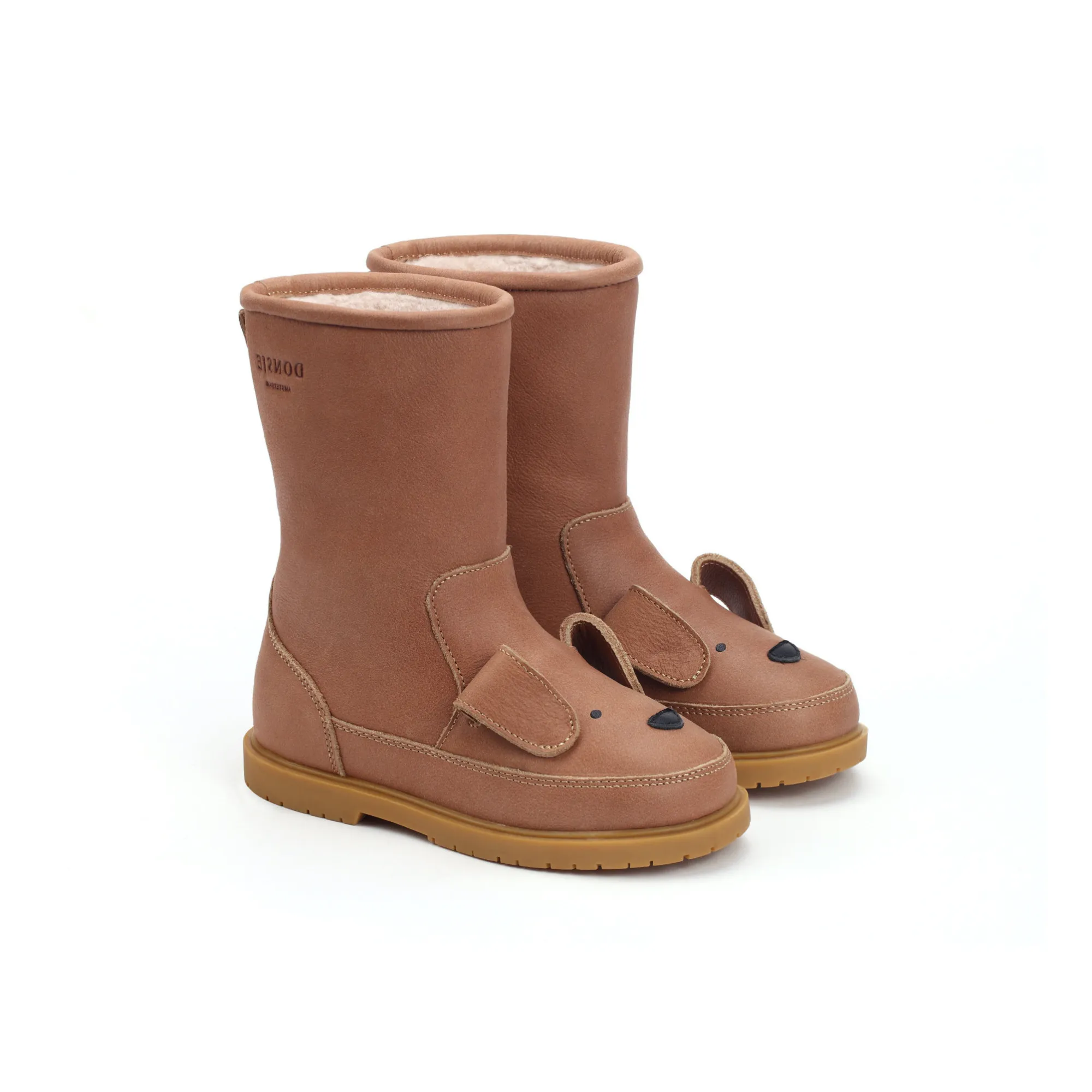 Donsje Beige Wadudu Dog Fur-Lined Boots