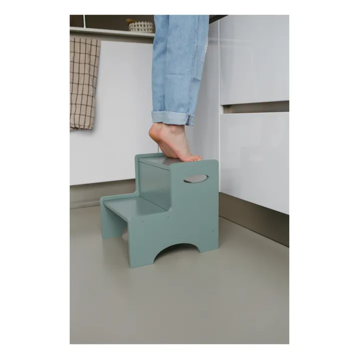 Wooden Step Stool | Olive green- Product image n°1
