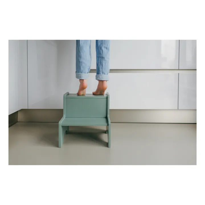 Wooden Step Stool | Olive green- Product image n°3