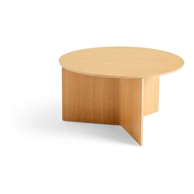 Slit Round Wooden Table | Oak