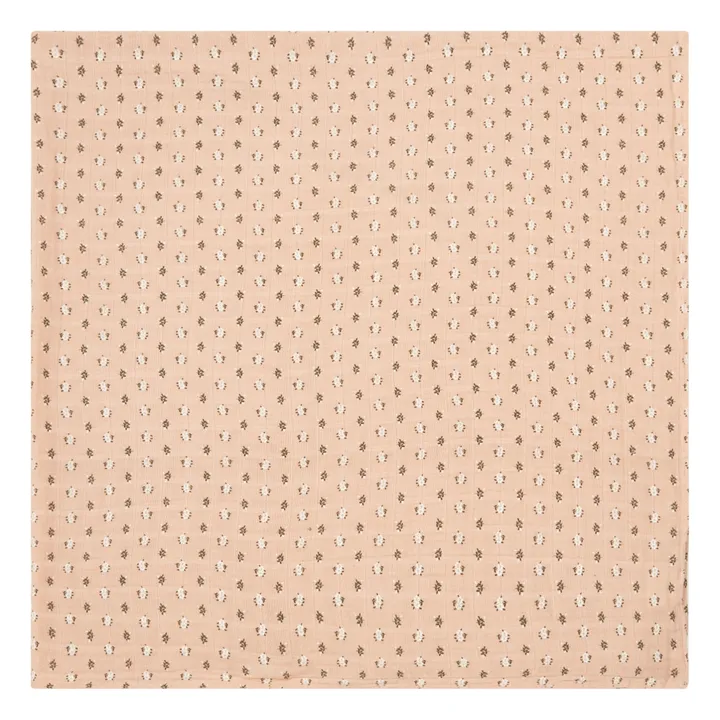 Large Cotton Muslin Sesame Swaddling Cloth | Dusty Pink- Product image n°0
