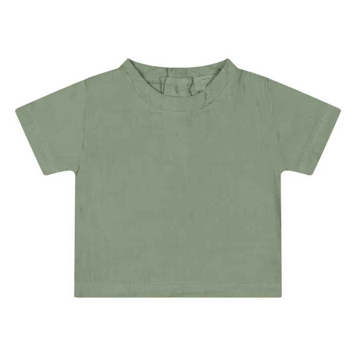 Camiseta de algodón orgánico Twan | Verde- Imagen del producto n°0