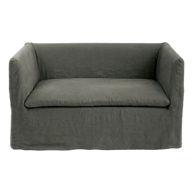 Boho Washed Linen 1/1.5-Seater Sofa  | Crocodile