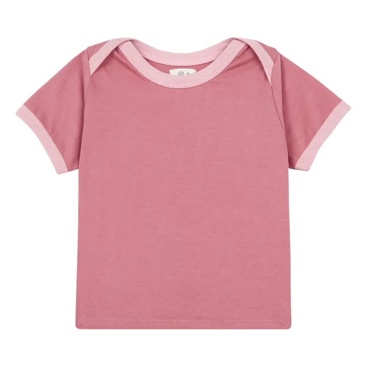 Gestreiftes Baby-T-Shirt | Rosa- Produktbild Nr. 0