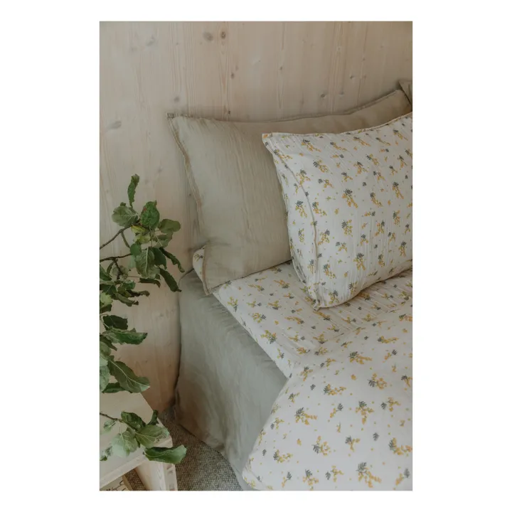 Mimosa Cotton Chiffon Fitted Sheet | Off white- Product image n°1