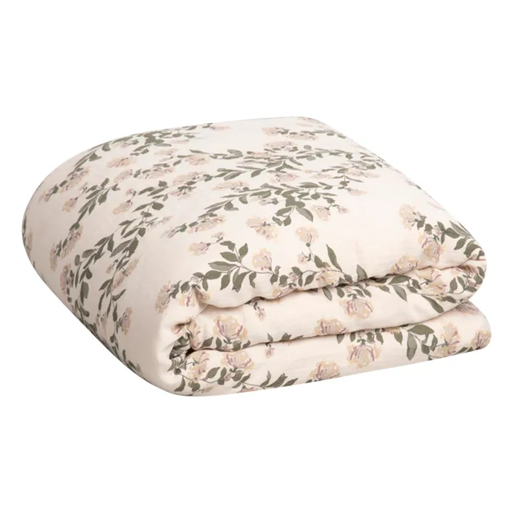 Housse de couette Honeysuckle en mousseline de coton | Ecru- Image produit n°0