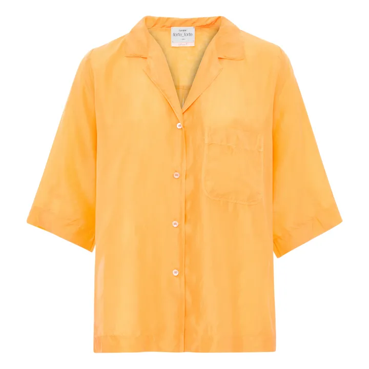 Habotai Silk Shirt | Orange- Product image n°0