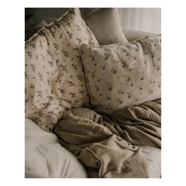 Funda de almohada Mimosa de muselina de algodón | Blanco Roto