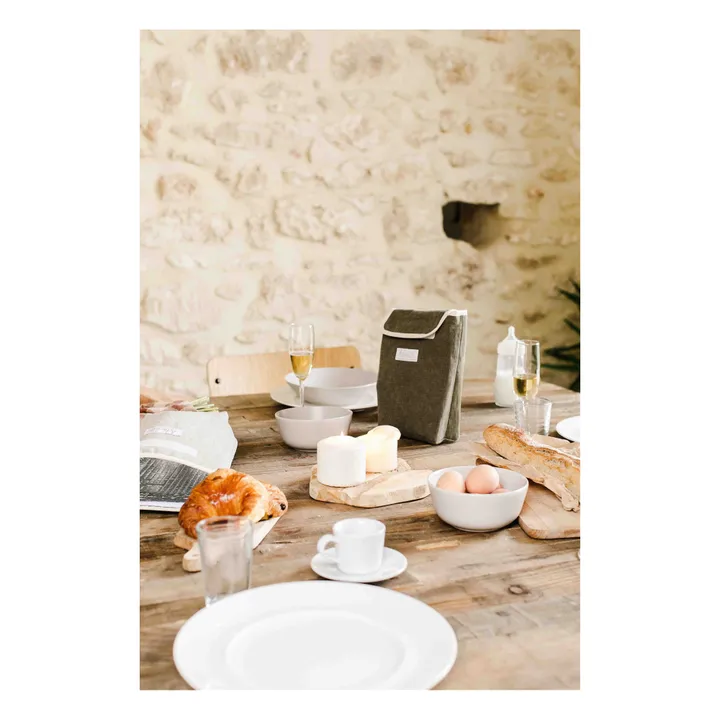 Lunch bag isotherme en lin | Vert kaki- Image produit n°1
