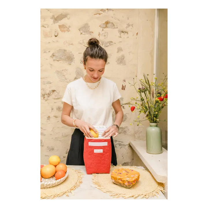 Linen Insulated Lunch Bag | Poppy- Product image n°1