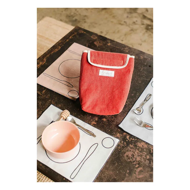 Linen Insulated Lunch Bag | Poppy- Product image n°3