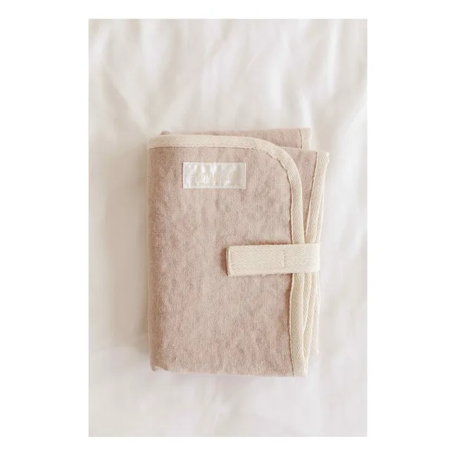 Matelas à Langer de Voyage en Lin Olivia | Rose poudré