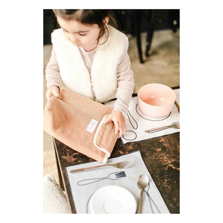 Lunch bag isotherme en lin | Terracotta- Image produit n°7