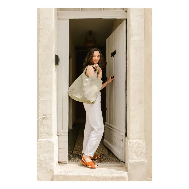 Linen Tote Bag | Khaki- Product image n°1