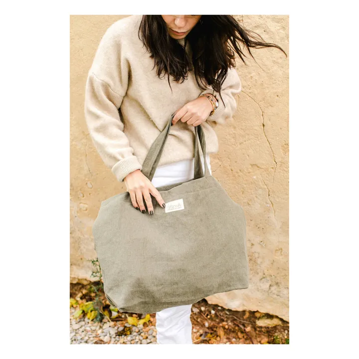 Linen Tote Bag | Khaki- Product image n°4
