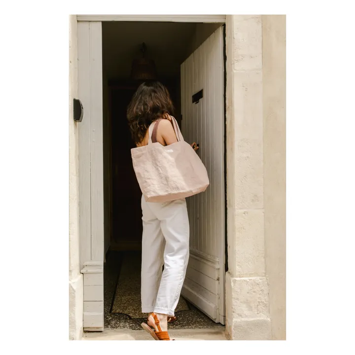 Linen Tote Bag | Powder pink- Product image n°1