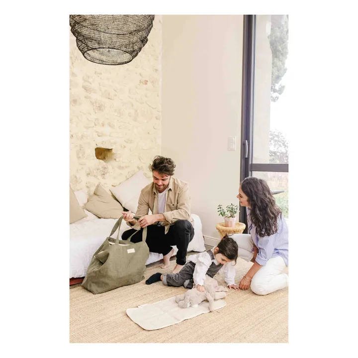 Sac week-end en lin | Vert kaki- Image produit n°3