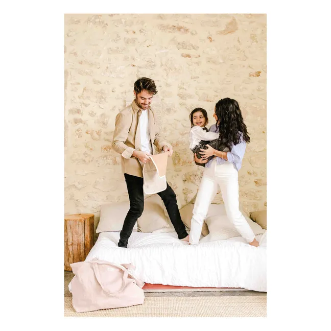 Sac week-end en lin | Rose poudré