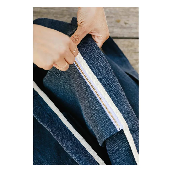 Linen Tote Bag | Navy blue- Product image n°5