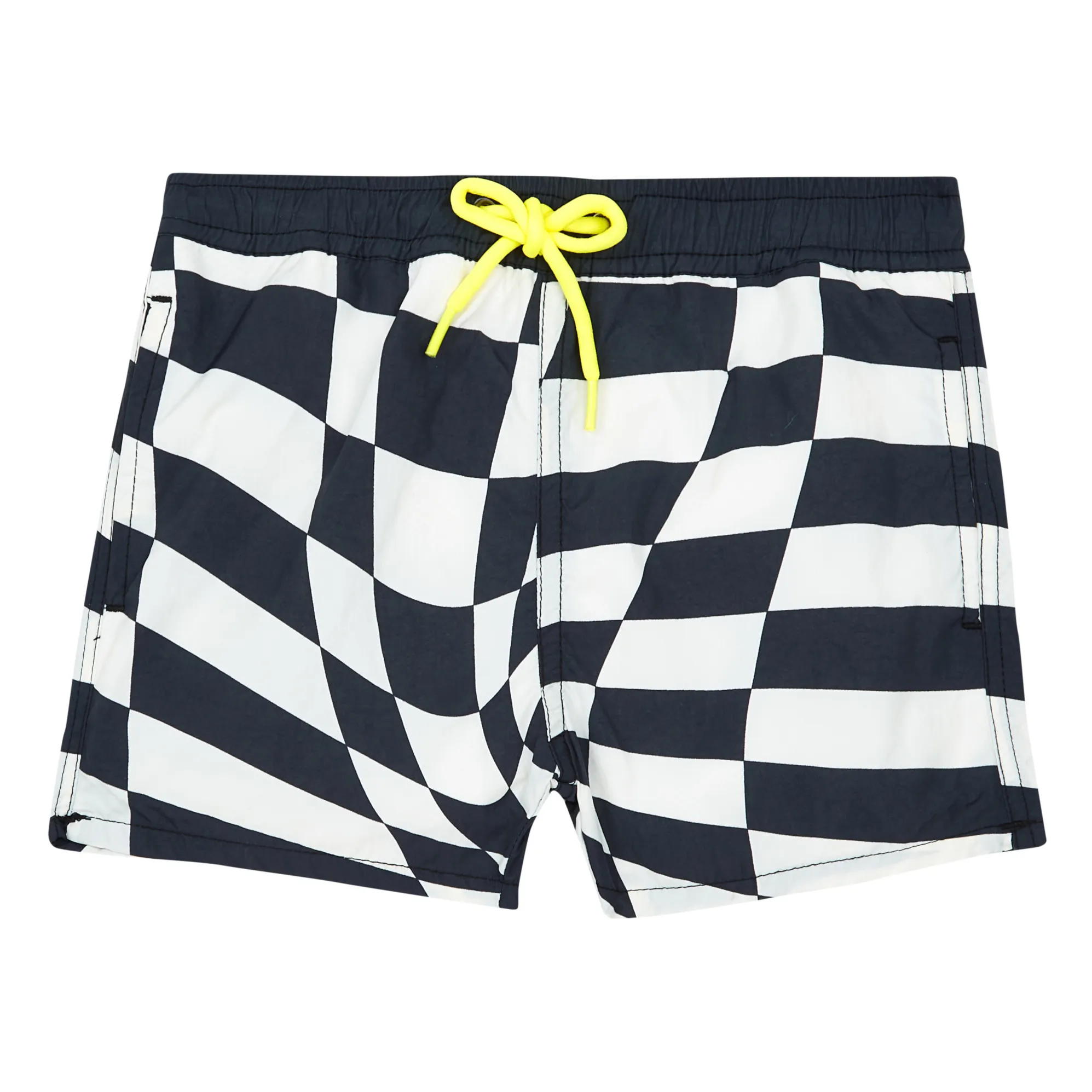 Finger In The Nose Black Poolboy Checked Swim Trunks