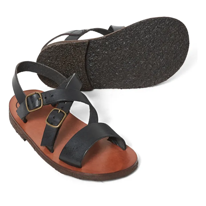 Sandalen mit doppelter Schnalle | Schwarz- Produktbild Nr. 2