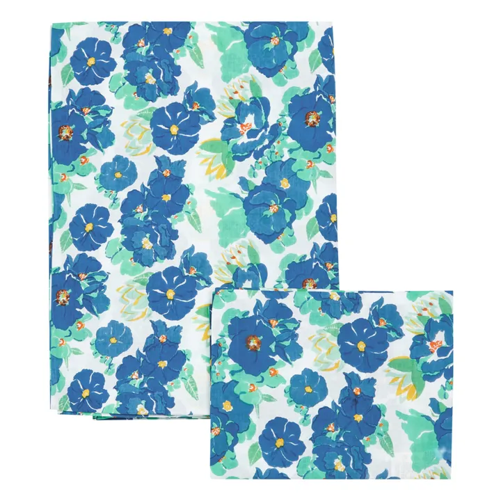 Set di biancheria da letto, modello: Blue flowers- Immagine del prodotto n°1