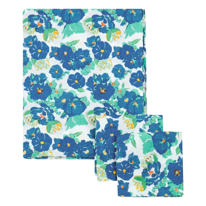 Set di biancheria da letto, modello: Blue flowers- Immagine del prodotto n°2