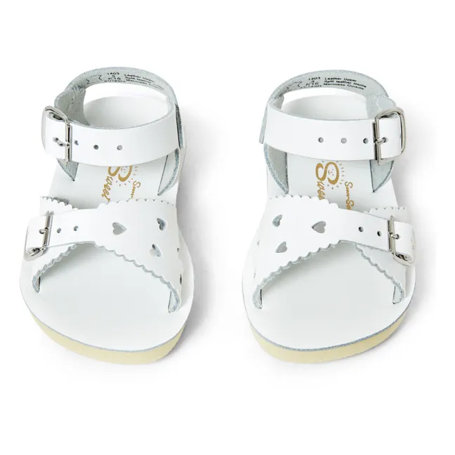 Sweetheart Waterproof Leather Sandals | White
