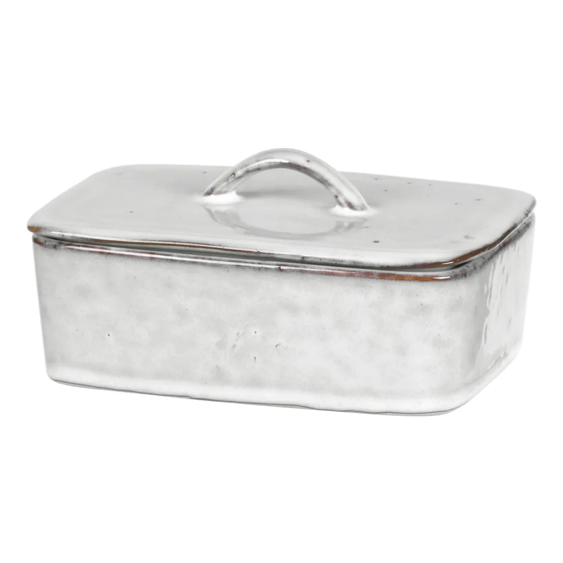 Broste Copenhagen Light Grey Nordic Sand Butter Dish