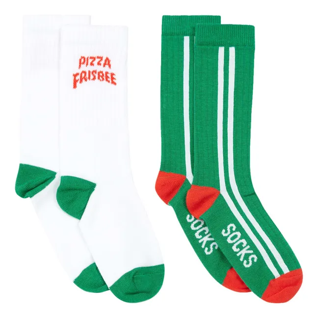 Pack 2 Chaussettes Summer Pizza | Blanc
